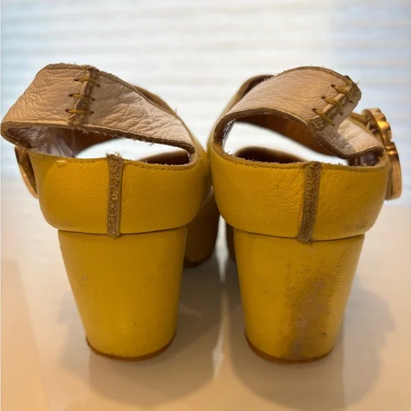 John Fluevog Yellow and White Heels - Picture 3 of 5